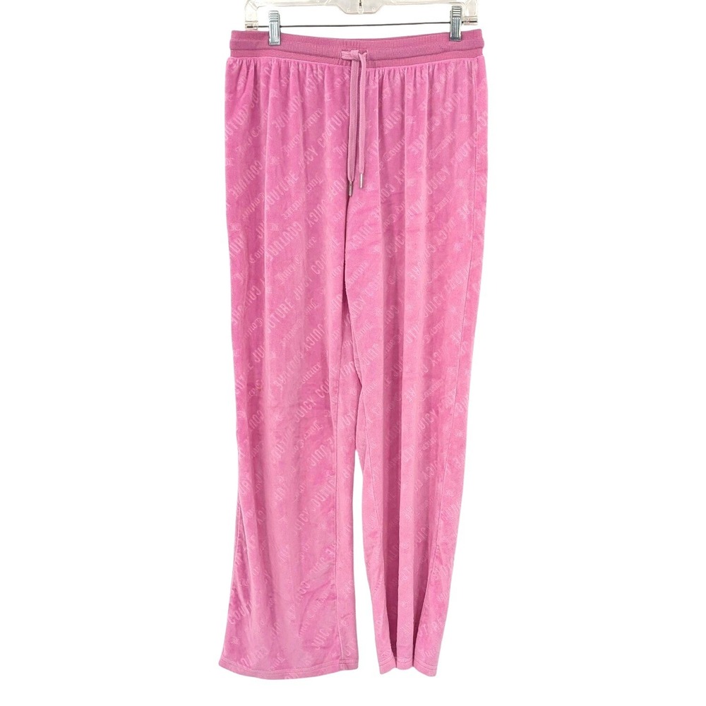 Juicy‎ Couture Pink Velour Lounge Pants Size M | Logo Sleepwear Cozy Y2K